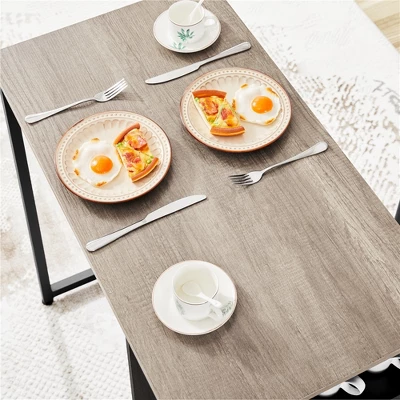 Yaheetech 3pcs Vintage Space-saving Counter Table Set With 3-layer Side Storage Shelf For Kitchen - Image 5