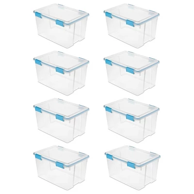 Sterilite 54 Quart Clear Plastic Stackable Storage Container Box Bin With Air Tight Gasket Seal Latching Lid Long Term Organizing Solution - Image 8