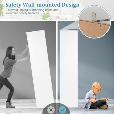 Costway 70'' Storage Cabinet Freestanding Pantry Cabinet W/2 Doors & 5 Shelves White - Image 6