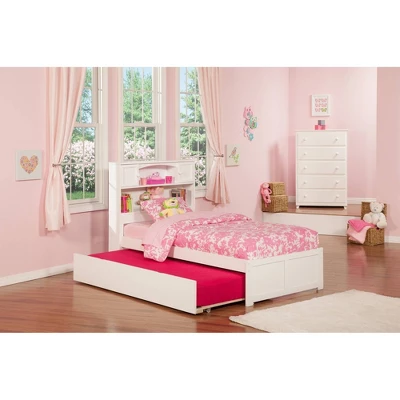 Newport Bed With Twin Urban Trundle Bed Flat Panel Footboard - AFI - Image 2