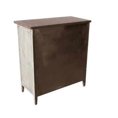 Natural Geometric Patterned Wood Cabinet Brown - Olivia & May - Image 15
