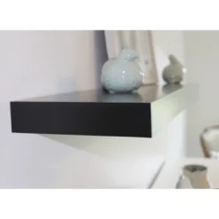 36" Decorative Floating Shelf Wall Mounted Hidden Brackets Black - Inplace
