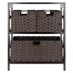 29.21" 4pc Leo Storage Shelf With Baskets Espresso/Chocolate - Winsome