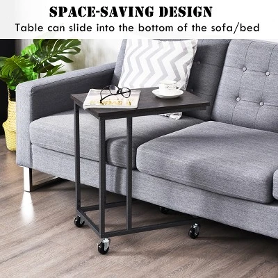 Costway Laptop Holder Sofa Side End MobileTable Multiple Stand Desk Notebook Beside Grey - Image 7