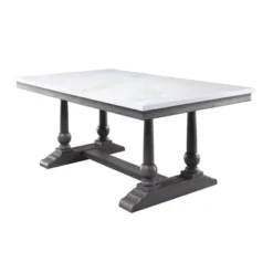 Yabeina Dining Table Marble/Gray Oak Finish - Acme Furniture