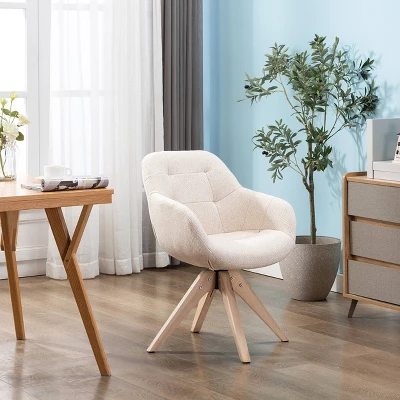 Upholstered Swivel Dining Armchair - Kinwell - Image 3