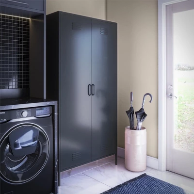 RealRooms Shadwick Tall 2 Door Closed Metal Storage Locker Cabinet - Image 2