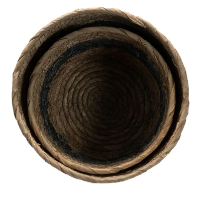 Set Of 2 Blue Cattail Decorative Storage Baskets - Foreside Home & Garden - Image 2