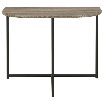 Wood And Metal Chair Side End Table Brown/Black - Benzara