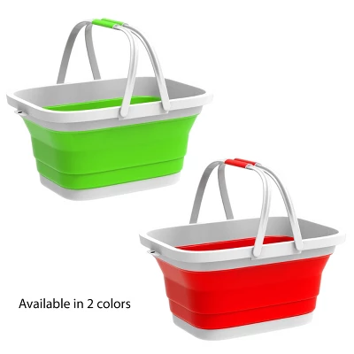 Hastings Home Collapsible Space-Saving Pop Up Handbasket And Storage Bin - Red - Image 6