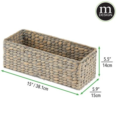 MDesign Natural Woven Water Hyacinth Bathroom Storage Organizer Basket - Image 7