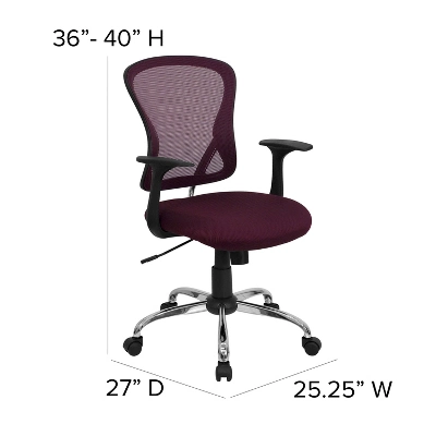 Flash Furniture Mid-Back Mesh Swivel Task Office Chair With Chrome Base And Arms - Image 3