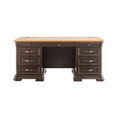 Sonoma Double Pedestal Desk Brown - Martin Furniture - Image 6