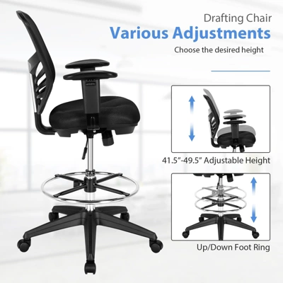 Tangkula Ergonomic Office Chair W/Retractable Footrest High Back Reclining Executive Chair W/Adjustable Headrest - Image 7
