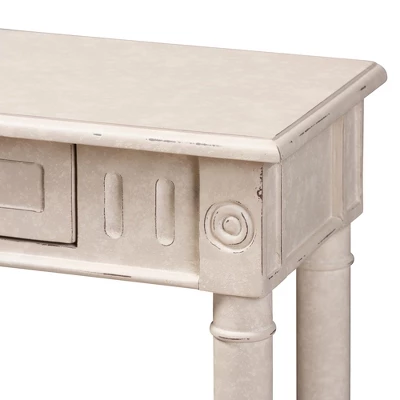 Ariella Whitewashed 1 Drawer End Table White - Baxton Studio - Image 4