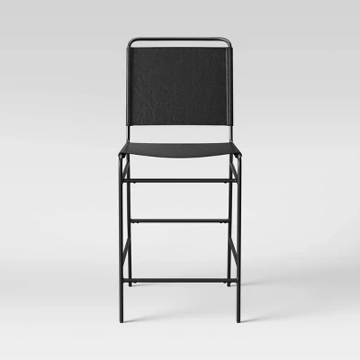 Ward Sling Metal Counter Height Barstool Black Faux Leather - Threshold⢠- Image 2