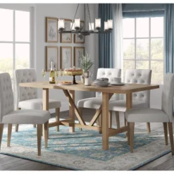 Grant Wood Dining Table Rustic Beige - Finch
