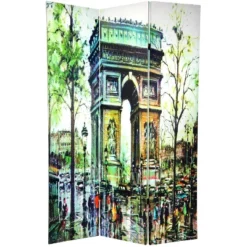 6' Tall Double Sided Paris Room Divider - Oriental Furniture