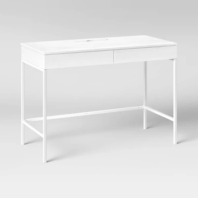 Loring Wood Writing Desk With Drawers And Charging Station - Threshold⢠- Image 11