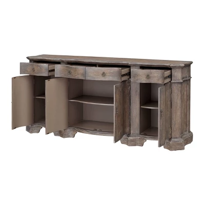 Gio 4 Door 4 Drawer Credenza Brown - Treasure Trove Accents - Image 2