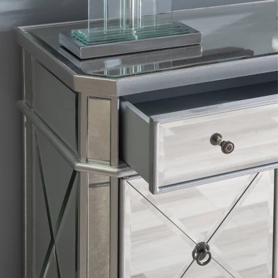 Sasha Mirrored 1Drawer 2Door Console - Powell Company - Image 12