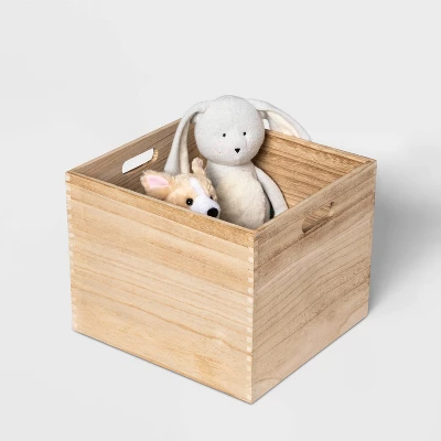 Large Wood Milk Crate Toy Kids' Storage Bin - Pillowfort™ - Image 2