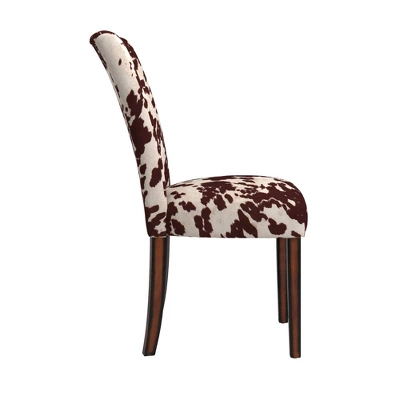 Set Of 2 Quinby Parson Dining Chair Wood Brown Cowhide - Inspire Q - Image 4