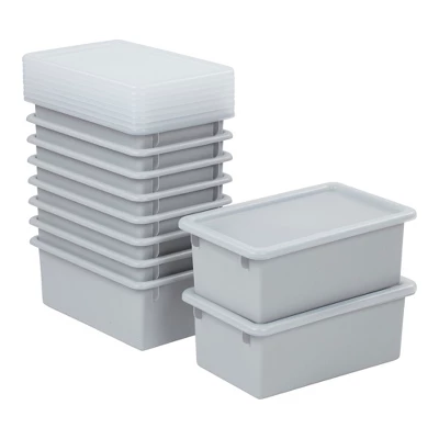 ECR4Kids Cubby Storage Bin With Non-Snap Lid, Plastic Conatiner, 10-Pack - Image 13