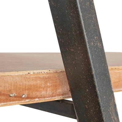 73" Ramsden Solid Wood And Iron Tripod Book Shelf Brown/Black - A&B Home - Image 5