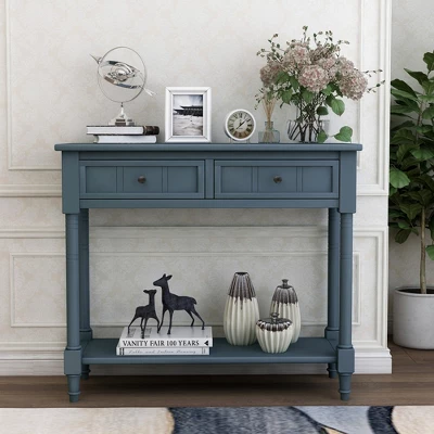 Console Table With Storage Drawers And Bottom Shelf-ModernLuxe - Image 5