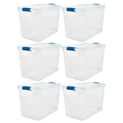 Homz Heavy Duty Modular Stackable Storage Tote Containers With Latching Lids - Image 7