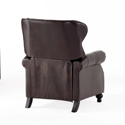 Walder Bonded Leather Press-Back Recliner Club Chair Brown - Christopher Knight Home - Image 6