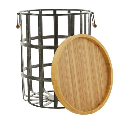 Set Of 2 Metal Storage Baskets Black - Olivia & May - Image 3