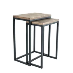 Parker Nesting Table Set Brown - ClickDecor