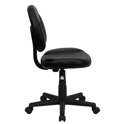 Emma And Oliver Mid-Back Black LeatherSoft Ergonomic Task Office Chair - Back Depth Adjustment - Image 7
