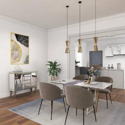 Glam Mirrored Rectangular Storage Cabinet Silver - Olivia & May - Image 16