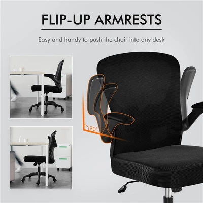 Yaheetech Ergonomic Adjustable Office Chair Mesh Chair With Flip-Up Armrests - Image 6