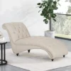 Varnell Contemporary Fabric Button Tufted Chaise Lounge Beige/Dark Brown - Christopher Knight Home