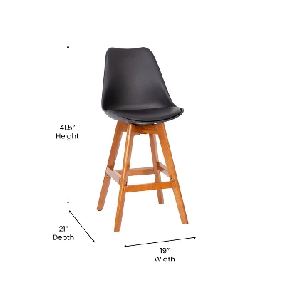 Flash Furniture Dana Set Of 2 Commercial Grade Modern Counter Stools With Cushioned Seat And Wooden Frame - Image 6