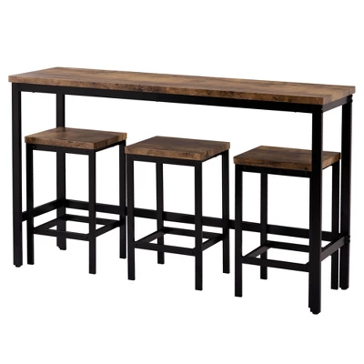 Counter Height Extra Long Dining Table Set With 3 Stools-ModernLuxe - Image 4