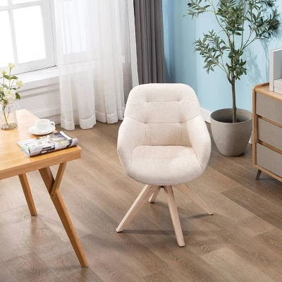 Upholstered Swivel Dining Armchair - Kinwell - Image 4