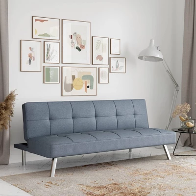 Colette Convertible Futon Sofa Bed Light Gray - Serta - Image 8