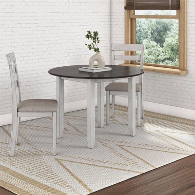 3pc Jacy Drop Leaf Round Dining Table And Chair Set Brown/Oyster - Room & Joy - Image 5