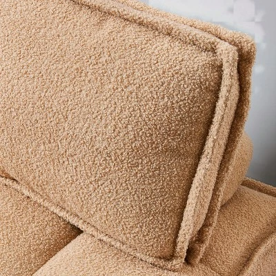 Cecily 31.50"W Square Oversized/Corner Faux Shearling Teddy Upholstered Seating Lounge Chair/Lazy Sofa With Removable Pillow-Maison Boucle - Image 7