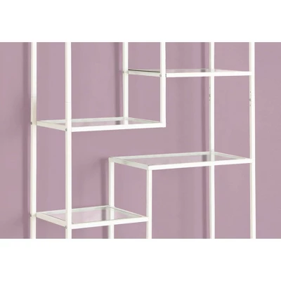 70" Metal Bookcase With Tempered Glass White - EveryRoom - Image 2