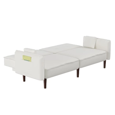 Convertible Futon Sofa Bed With Wooden Legs - ModernLuxe - Image 7