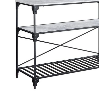 47" Jakob Kitchen Island Black/Concrete Finish - Acme Furniture