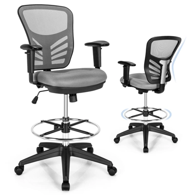 Tangkula Ergonomic Office Chair W/Retractable Footrest High Back Reclining Executive Chair W/Adjustable Headrest - Image 11