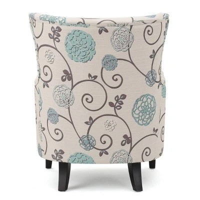 Arabella Club Chair White/Blue - Christopher Knight Home - Image 3