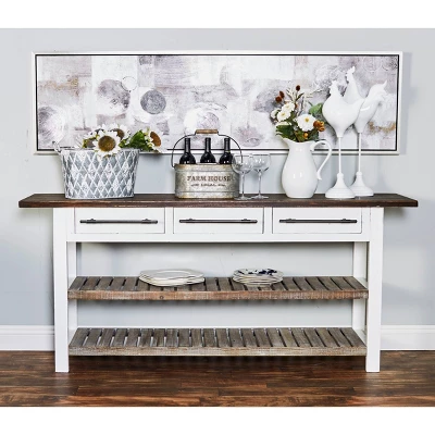 Farmhouse Wood Rectangle Console Table White - Olivia & May